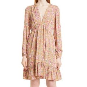 byTimo Floral Ruffle Summer Mini Dress Long Sleeve